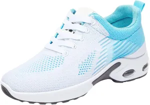 Air Cushion Sneakers for Women Casual Breathable Mesh Hollow Out Running Shoes Summer Lightweight Round Toe Slip On Orthopedic Shoes Comfortable Workout Sports Sneaker with Arch Support