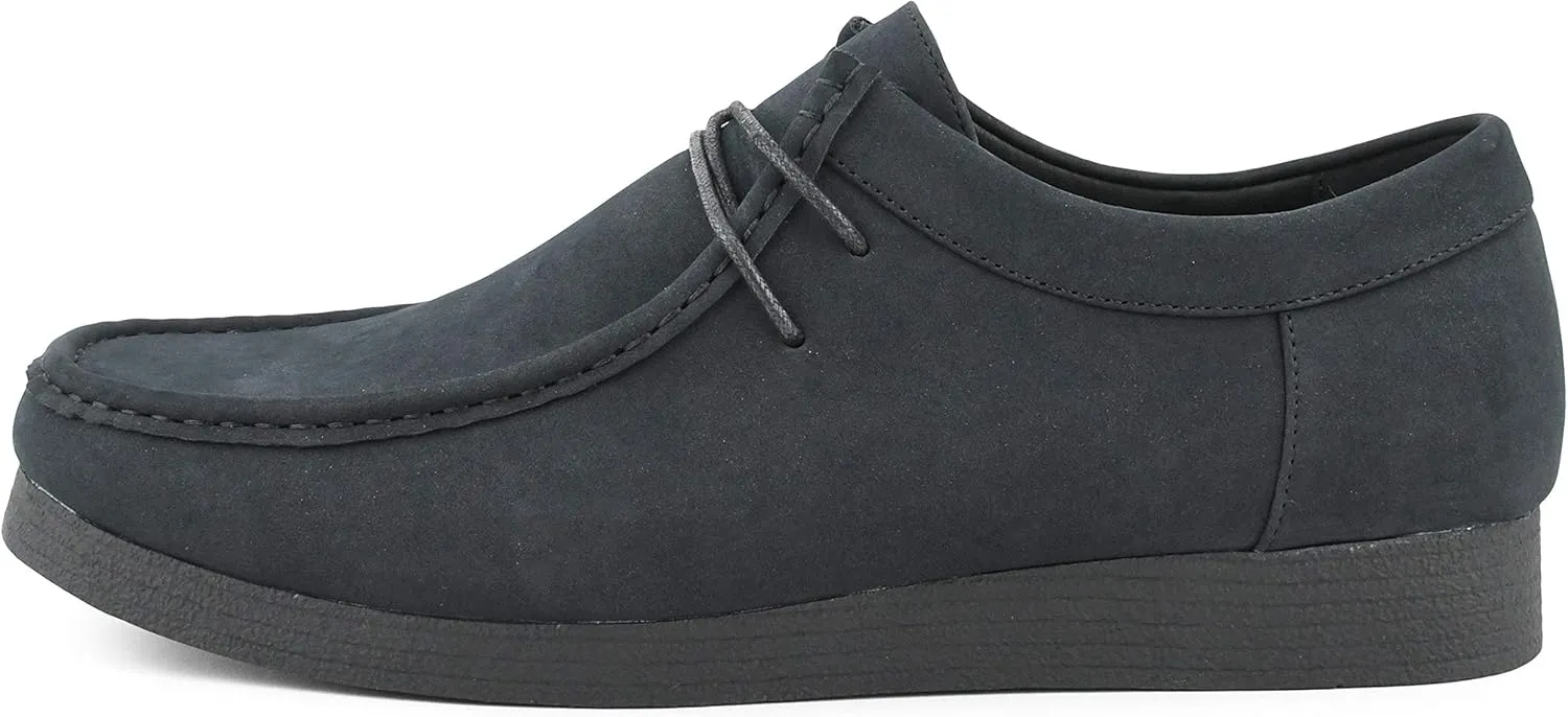 Amali Original Jason2 Low Chukka Boots for Men - Men's Low Top Casual Chukka Boots - Manmade Suede - Lace Up Crepe Rubber Sole - Moc Toe