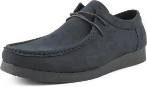 Amali Original Jason2 Low Chukka Boots for Men - Men's Low Top Casual Chukka Boots - Manmade Suede - Lace Up Crepe Rubber Sole - Moc Toe