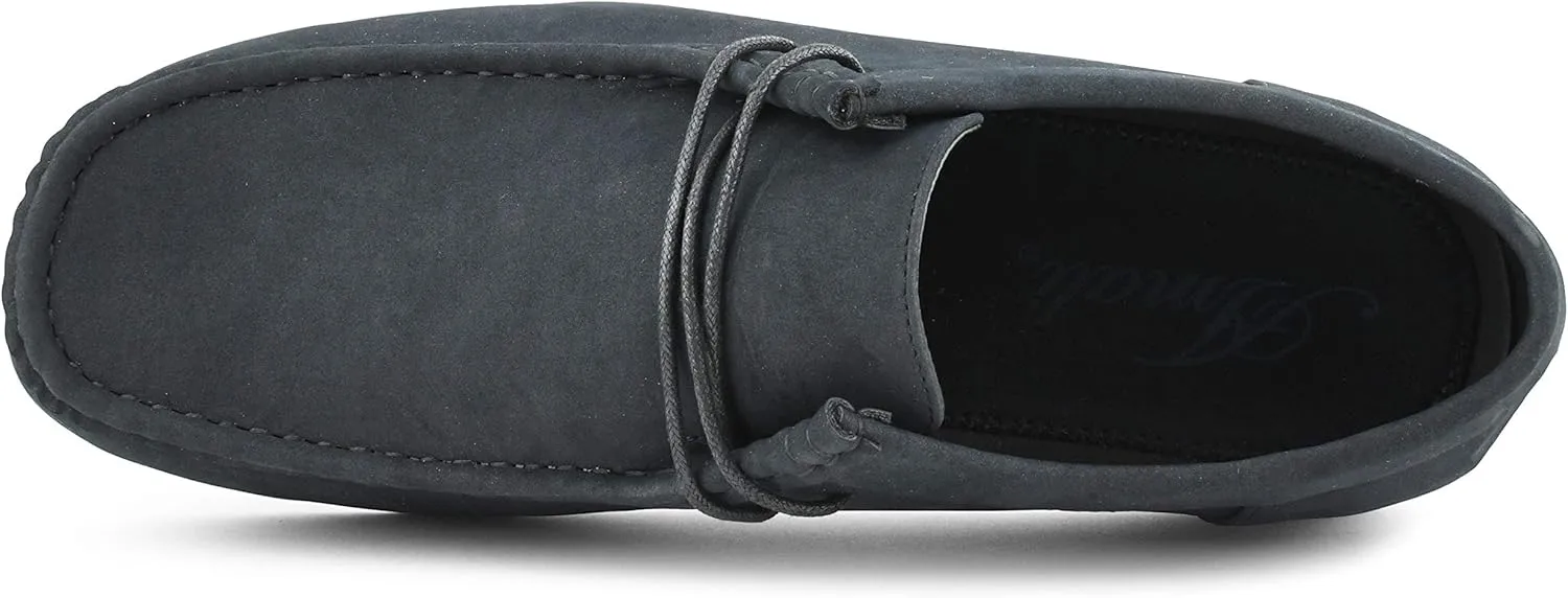 Amali Original Jason2 Low Chukka Boots for Men - Men's Low Top Casual Chukka Boots - Manmade Suede - Lace Up Crepe Rubber Sole - Moc Toe