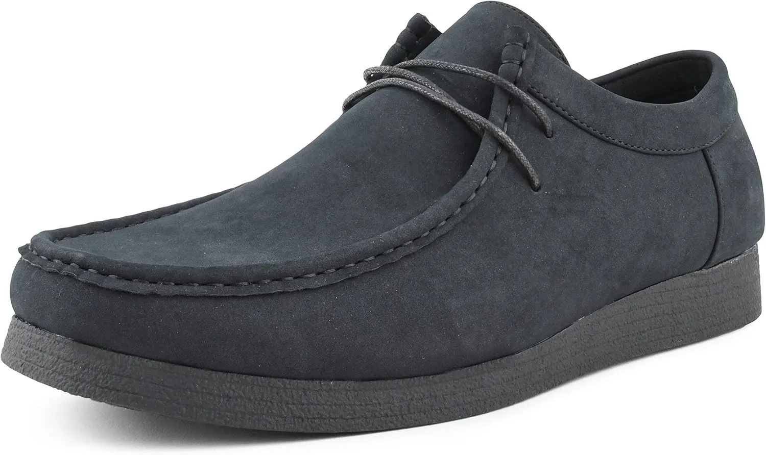 Amali Original Jason2 Low Chukka Boots for Men - Men's Low Top Casual Chukka Boots - Manmade Suede - Lace Up Crepe Rubber Sole - Moc Toe