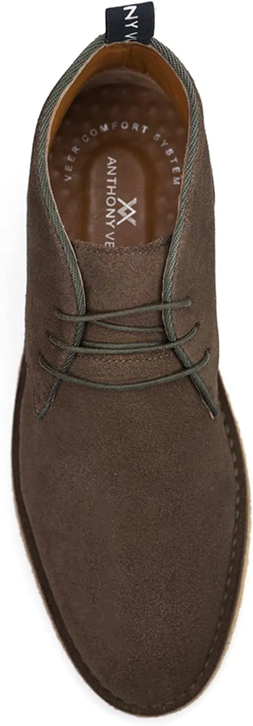 Anthony Veer George Ankle Chukka Boots for Men | Lace-up Mid-Top | Made with Premium Calfskin Suede | Original Crepe Outsole & Removable Leather Cushioned Footbed
