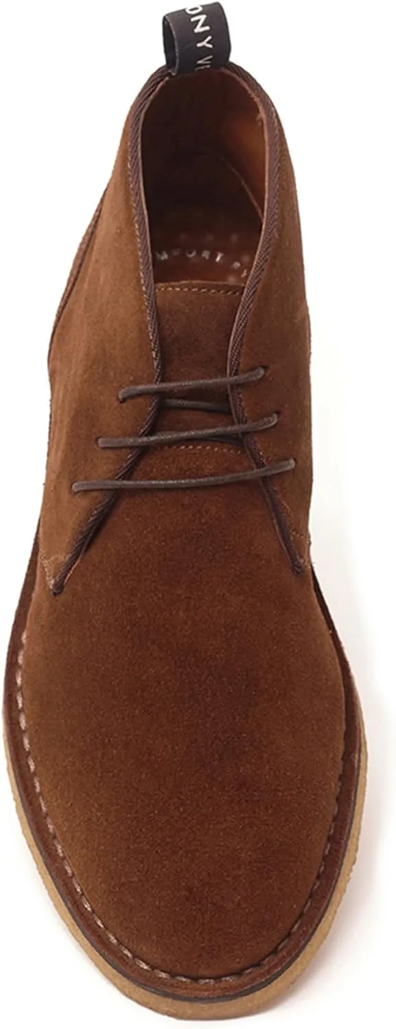Anthony Veer George Ankle Chukka Boots for Men | Lace-up Mid-Top | Made with Premium Calfskin Suede | Original Crepe Outsole & Removable Leather Cushioned Footbed