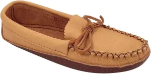 Bastien Industries Women's Moose Hide Leather with Heavy Oil Tan Sole Earthing Moccasins