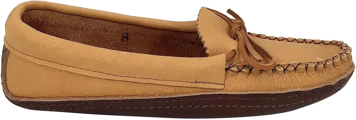 Bastien Industries Women's Moose Hide Leather with Heavy Oil Tan Sole Earthing Moccasins