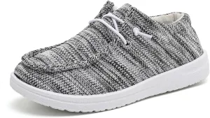 Betrue Kids Boys Girls Breathable Loafers Slip-On Casual Canvas Boat Shoes Lightweight Lace Up Loafers(Little Kid/Big Kid)