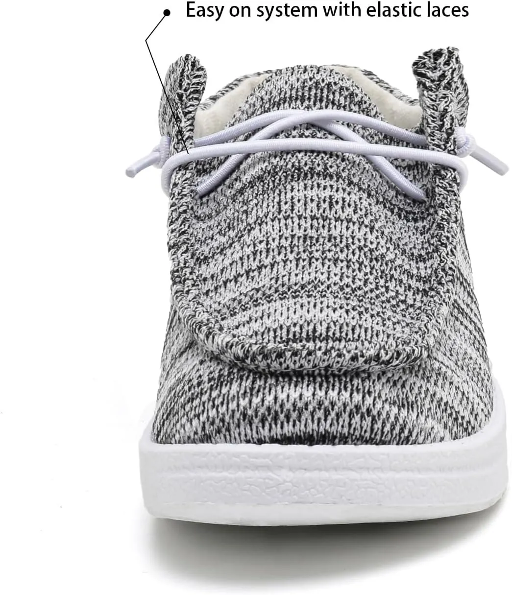 Betrue Kids Boys Girls Breathable Loafers Slip-On Casual Canvas Boat Shoes Lightweight Lace Up Loafers(Little Kid/Big Kid)