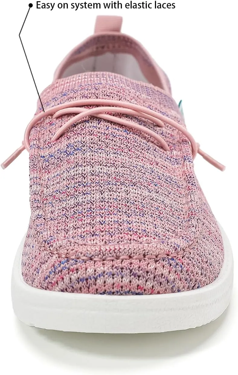 Betrue Lightweight Boat Shoes for Women, Womens Casual Loafers, Womens Slip On Deck Shoes, Breathable Canvas Walking Shoes for Women