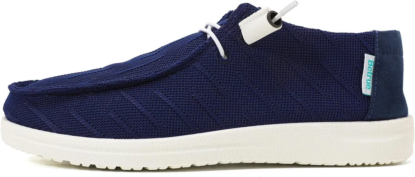 Betrue Women's Lightweight Boat Shoes, Casual Loafers, Slip On Deck Shoes, Breathable Canvas Sneakers