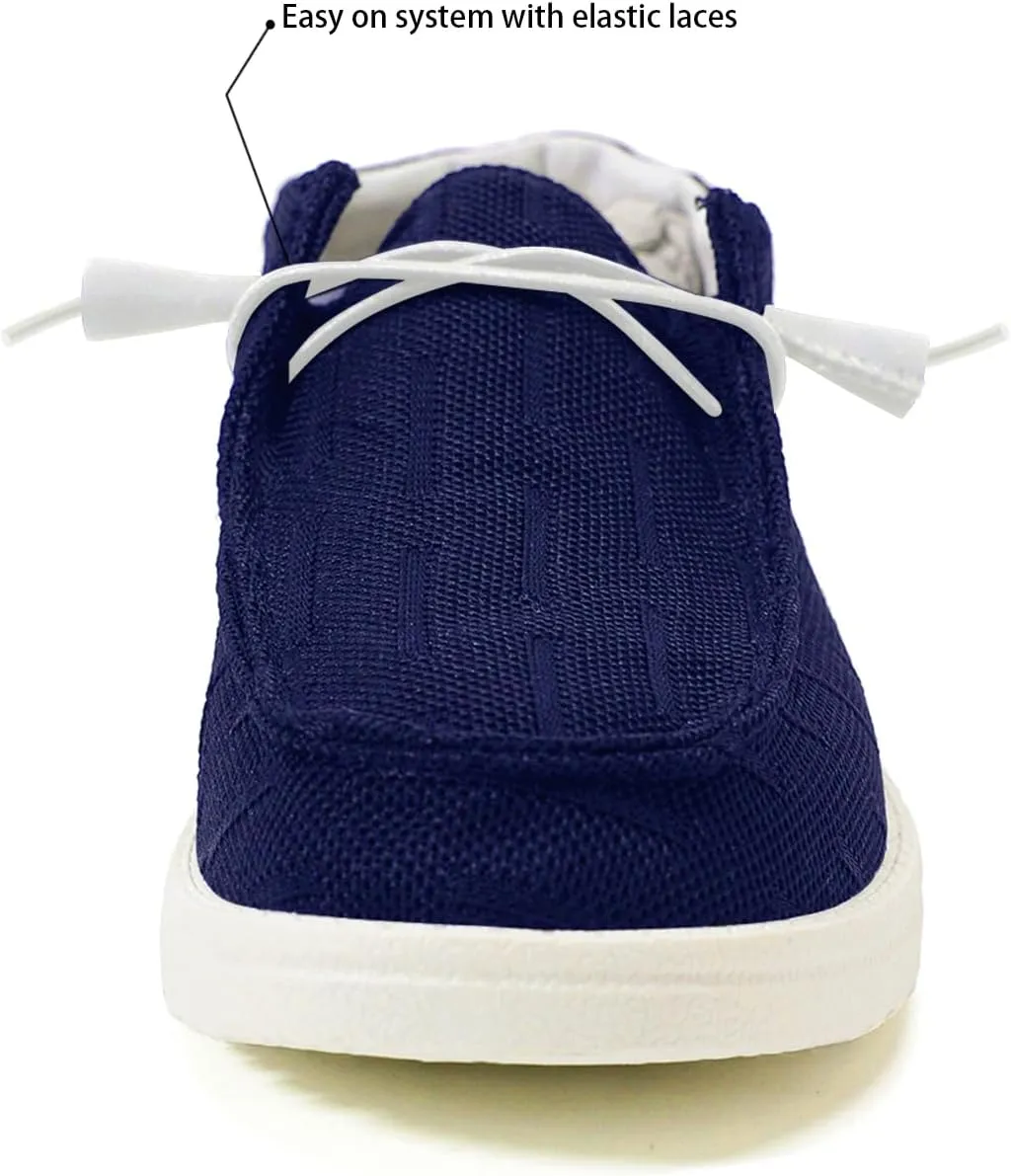 Betrue Women's Lightweight Boat Shoes, Casual Loafers, Slip On Deck Shoes, Breathable Canvas Sneakers
