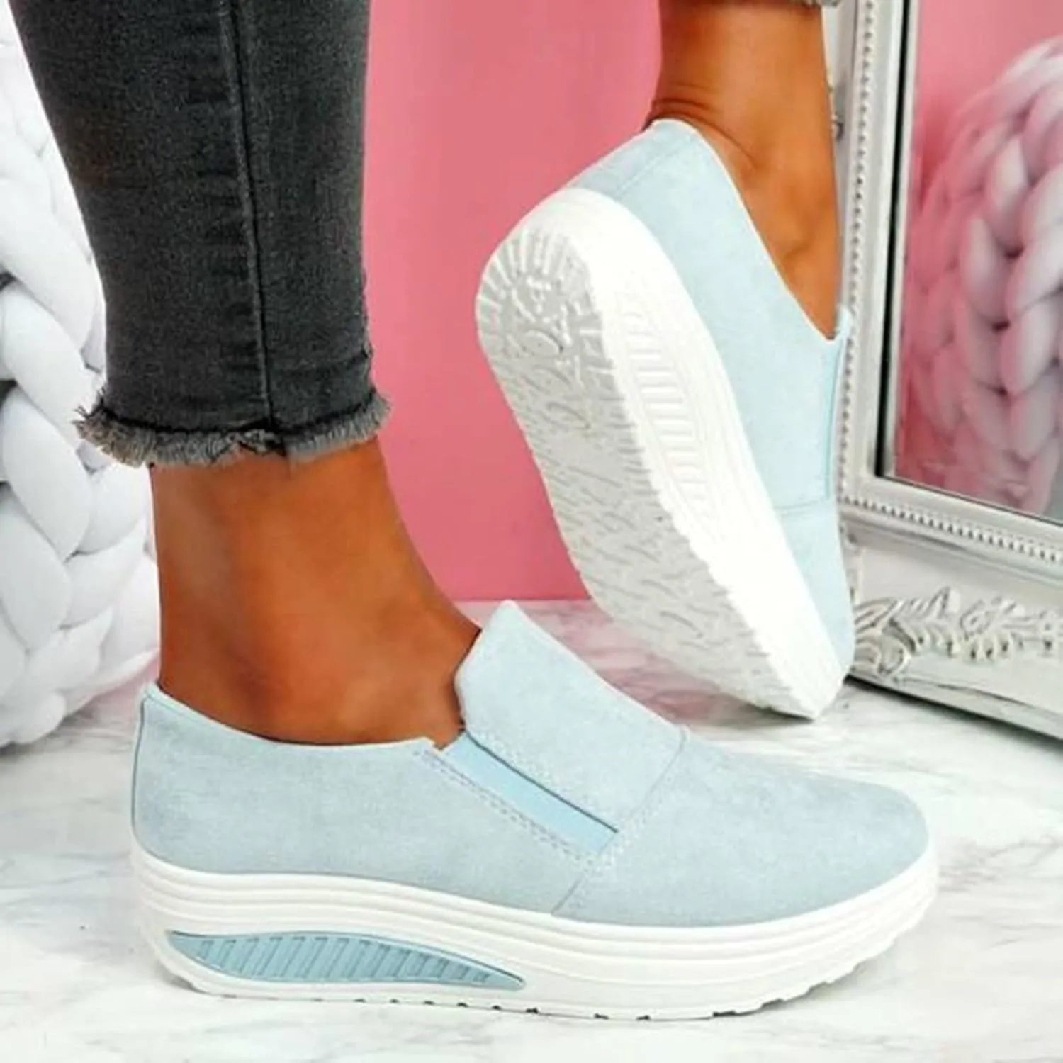 Black Sparkle Sneakers for Women Fashion Zapatos De Mujer para Hacer Ejercicio Shoes for Women Sneakers Trendy White Womens Fashion Sneakers Black Wedge Shoes for Women Slip Resistant