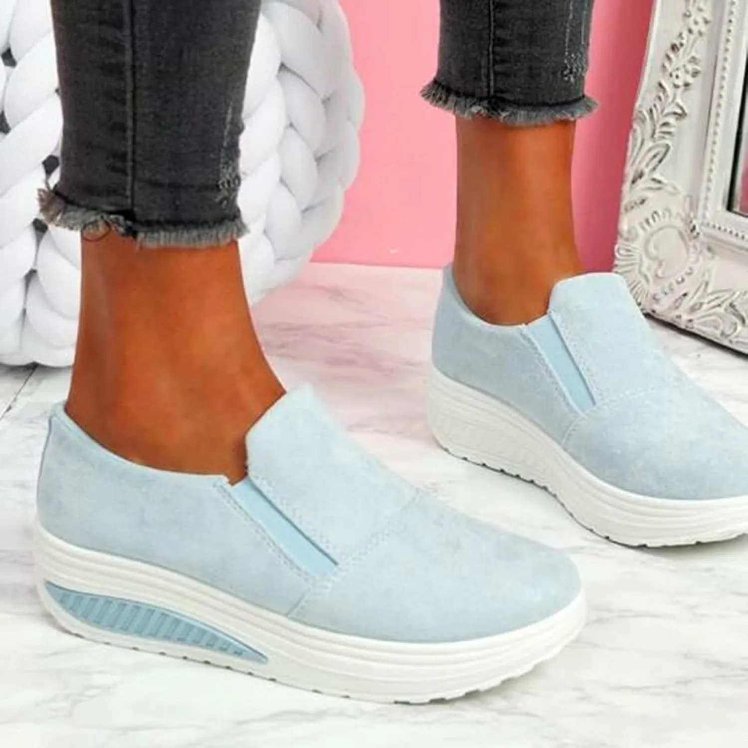 Black Sparkle Sneakers for Women Fashion Zapatos De Mujer para Hacer Ejercicio Shoes for Women Sneakers Trendy White Womens Fashion Sneakers Black Wedge Shoes for Women Slip Resistant