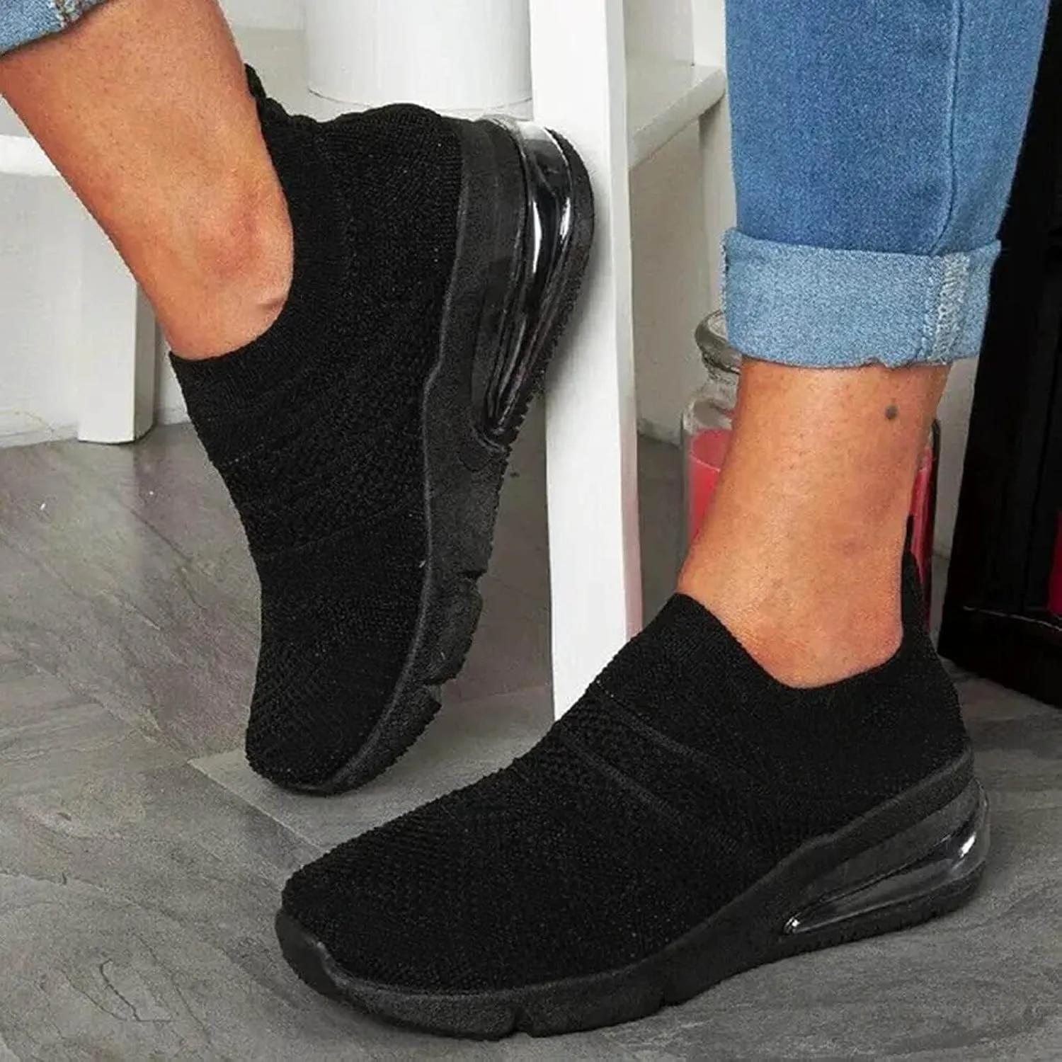 Black Tennis Shoes Women Slip Ons Women's Casual Slip-On Shoes Winter Tennis Shoes Women White Women's Sneakers Size 8 White Zapatos Negros Con Plataforma De Vestir para Mujer