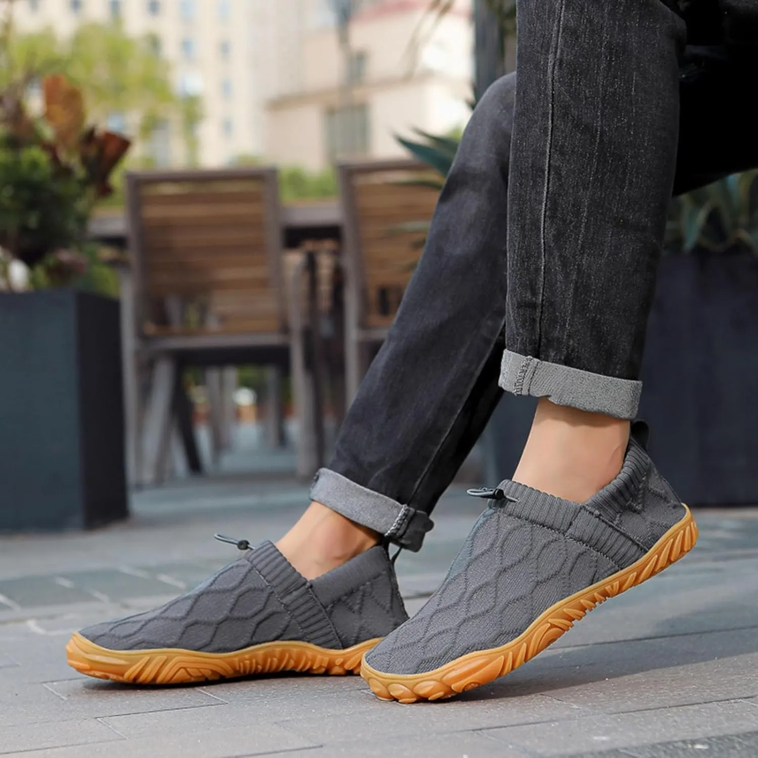 Breathable Dress Sneaker Men's Fashion Casual Shoes A Slip On Lightweight Outdoor Non Slip Thin Sole Flying Woven Lazy