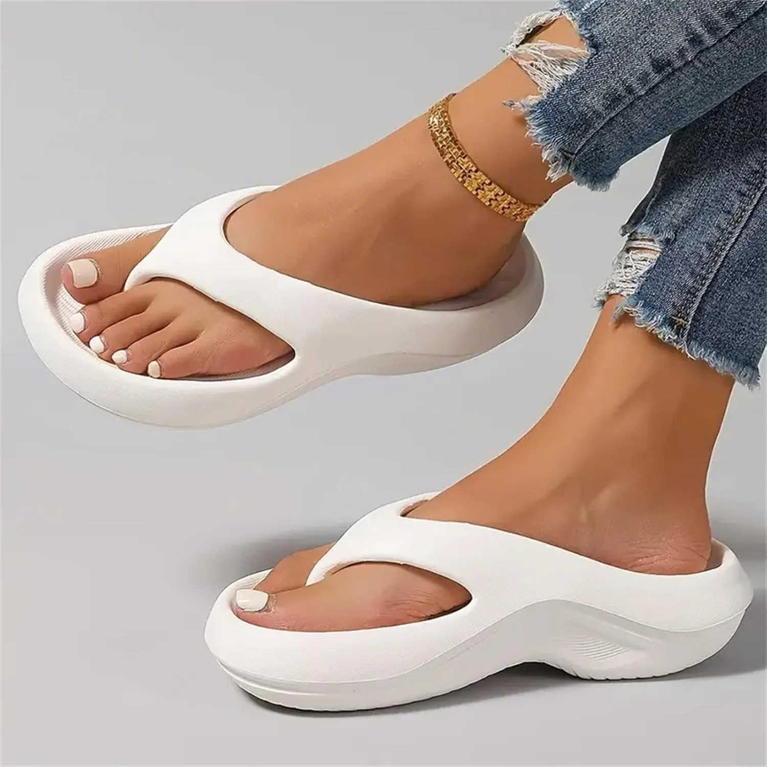 Canbebig Flip Flops for Women Ultra Soft Arch Support Sandals Non-Slip Shower Bathroom Beach Slides Lightweight Summer Beach Shoes Thong Flip Flops