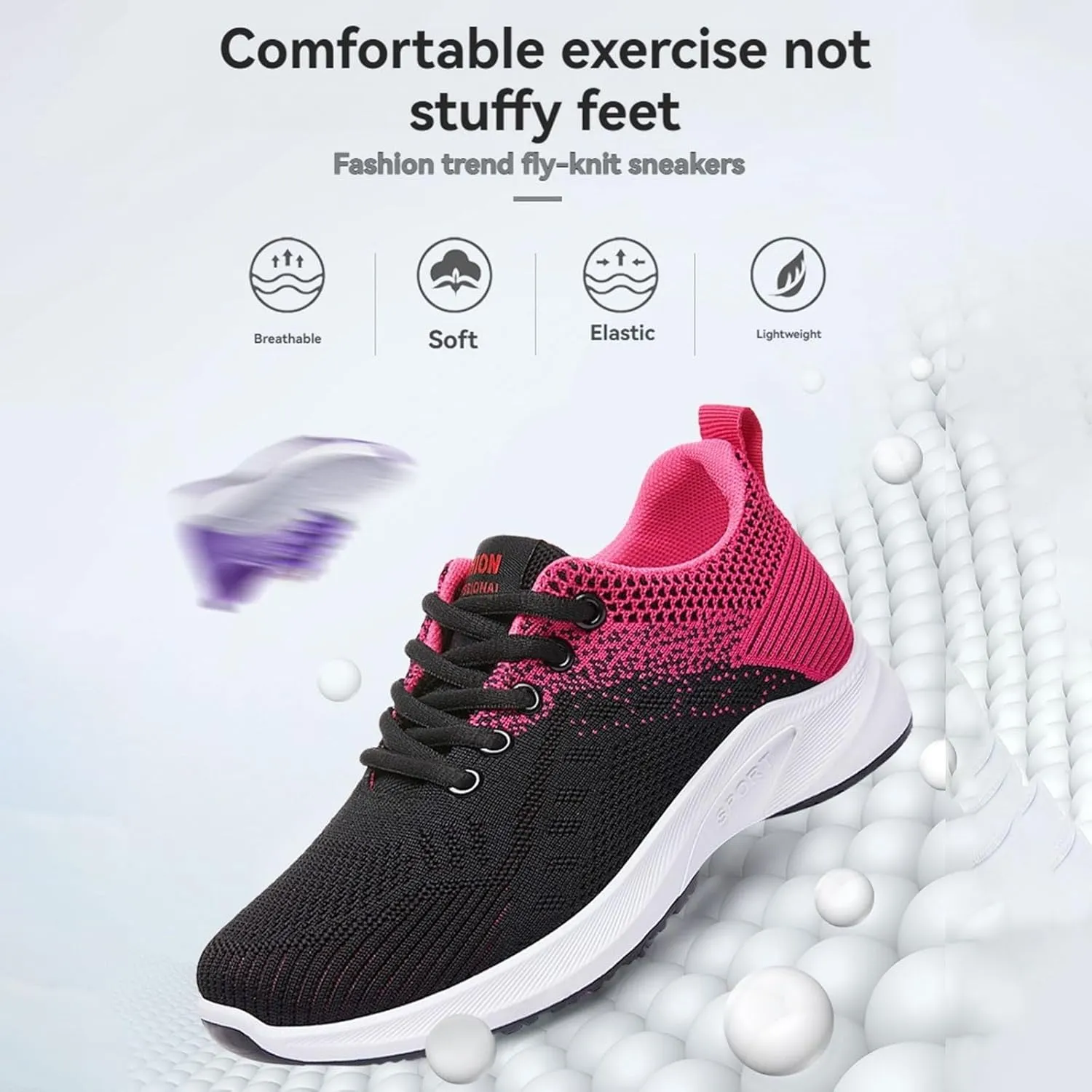 Canbebig Orthopedic Shoes for Women Lightweight Tennis Walking Shoes Mesh Breathable Gym Work Fashion Sneakers with Arch Support