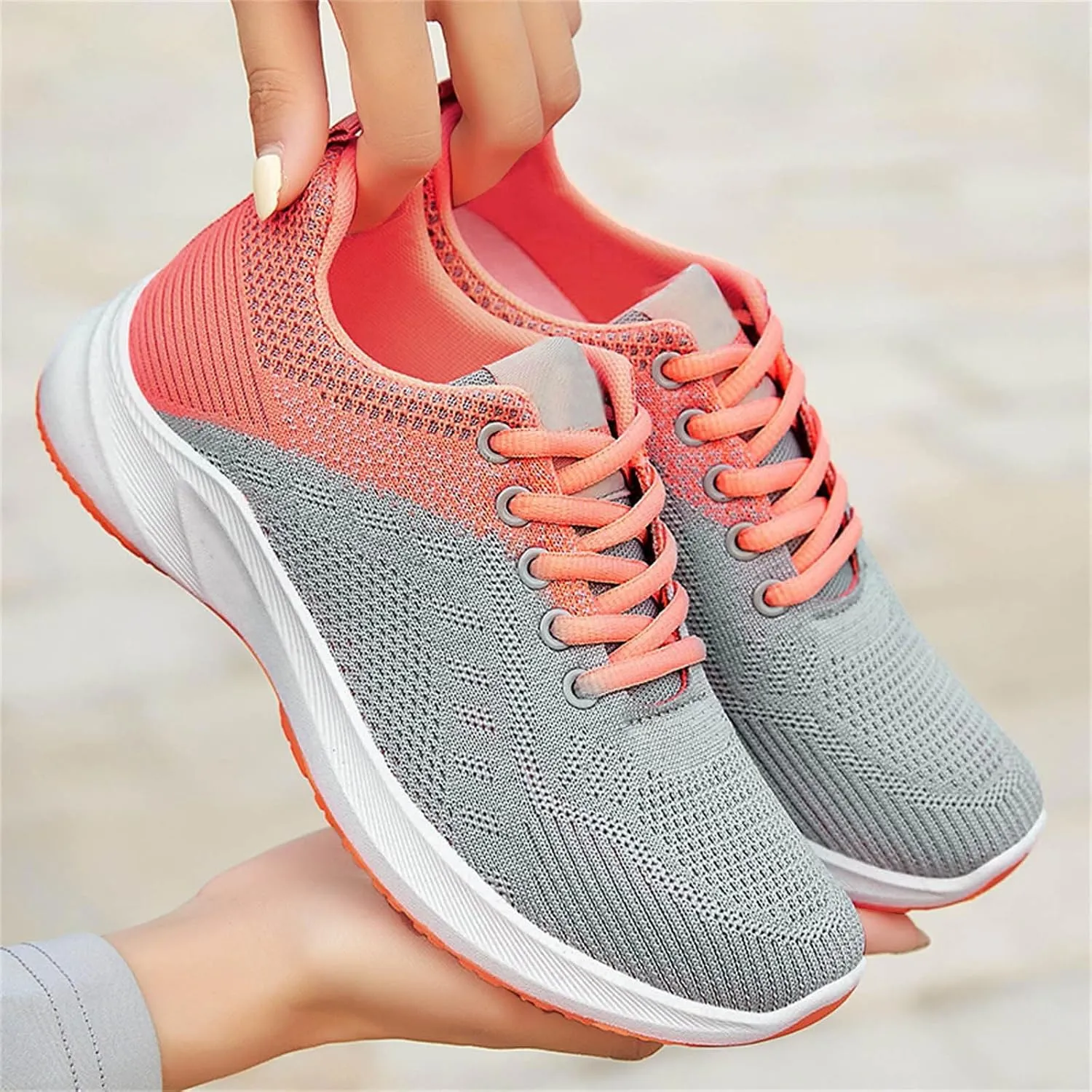 Canbebig Orthopedic Shoes for Women Lightweight Tennis Walking Shoes Mesh Breathable Gym Work Fashion Sneakers with Arch Support
