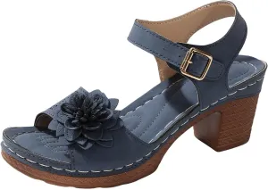Canbebig Peep Toe Heels for Women Comfy Dressy Platform Sandals Adjustable Ankle Strap Non Slip Sandals Casual Summer Wedge Sandles Vacation Shoes