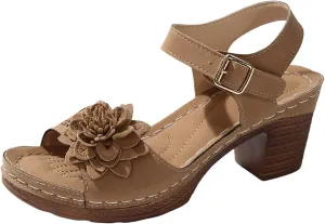 Canbebig Peep Toe Heels for Women Comfy Dressy Platform Sandals Adjustable Ankle Strap Non Slip Sandals Casual Summer Wedge Sandles Vacation Shoes