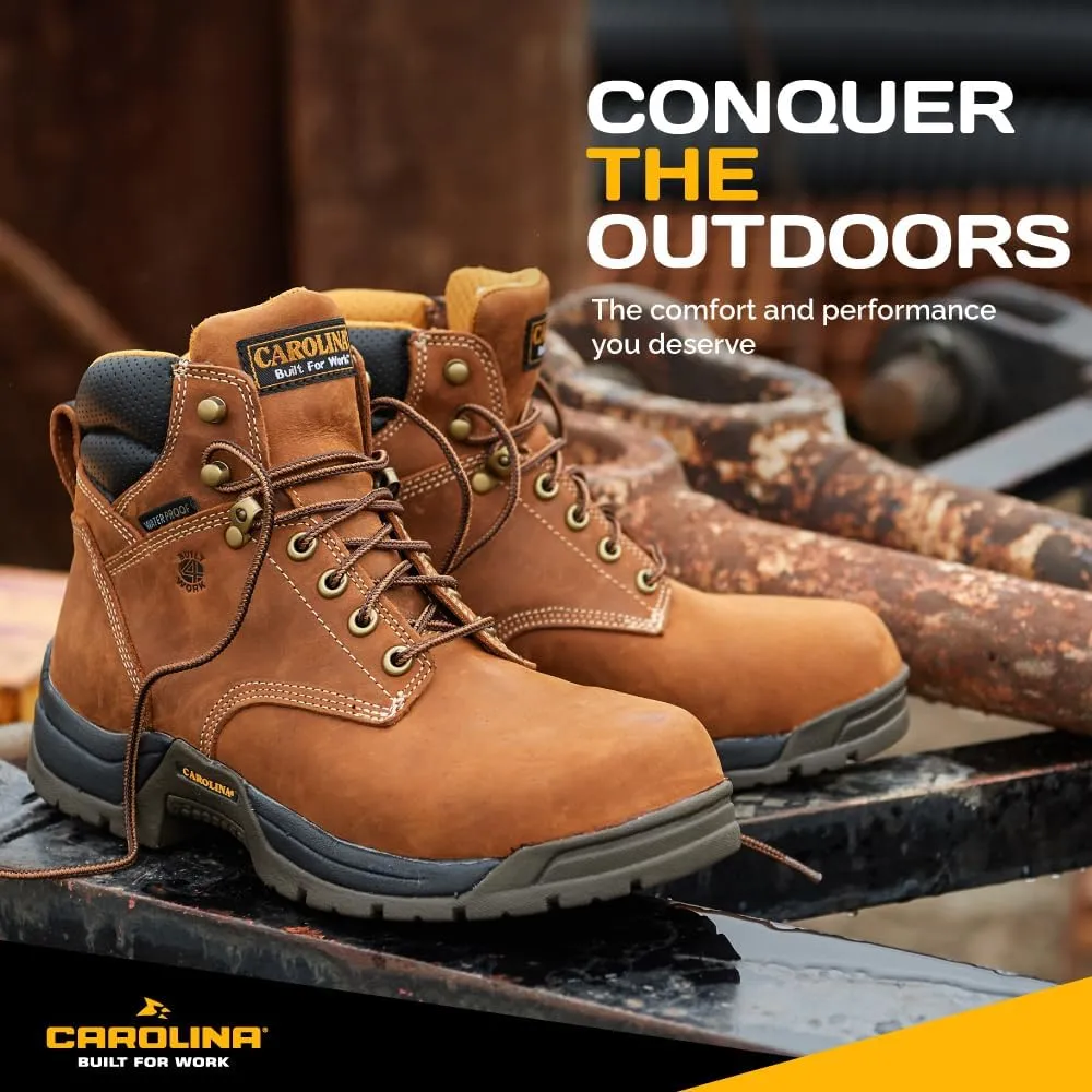 Carolina Bruno Lo 6" Composite Toe Waterproof Work Boots for Men - Cushion Insole, AG7 Footbed, and Oil- and Slip-Resistant Rubber Outsole, EH-Rated
