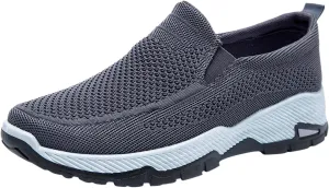 Casual Dress Shoes Men's Fashion Solid Color Mesh Breathable Casual Shoes One Foot Stirrup Non Slip Soft Sole Walking