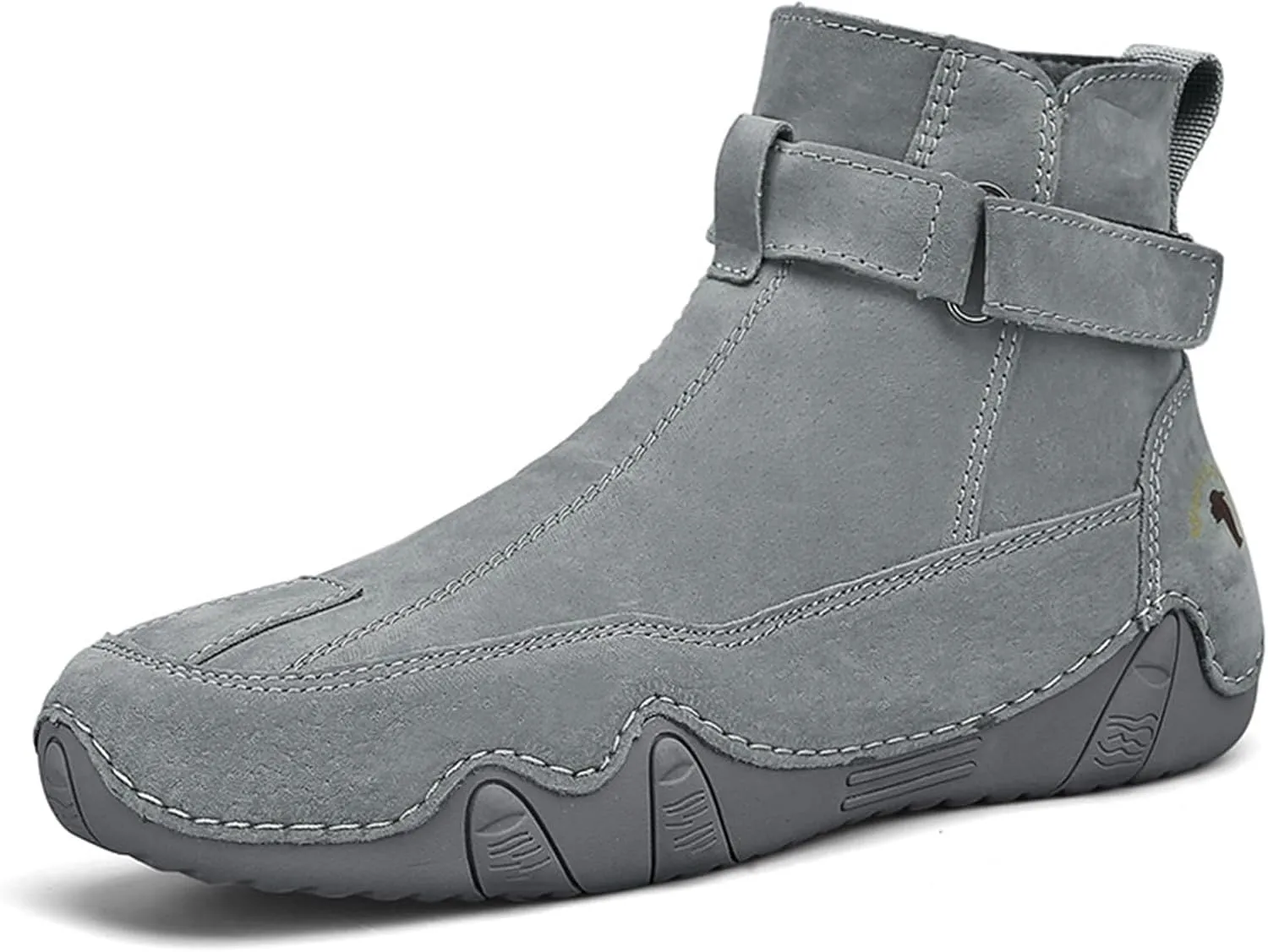 Casual Shoes for Men Men's Boots New Side Zipper High Top Men's Shoes Outdoor Casual Hand Sewn Leather Boots