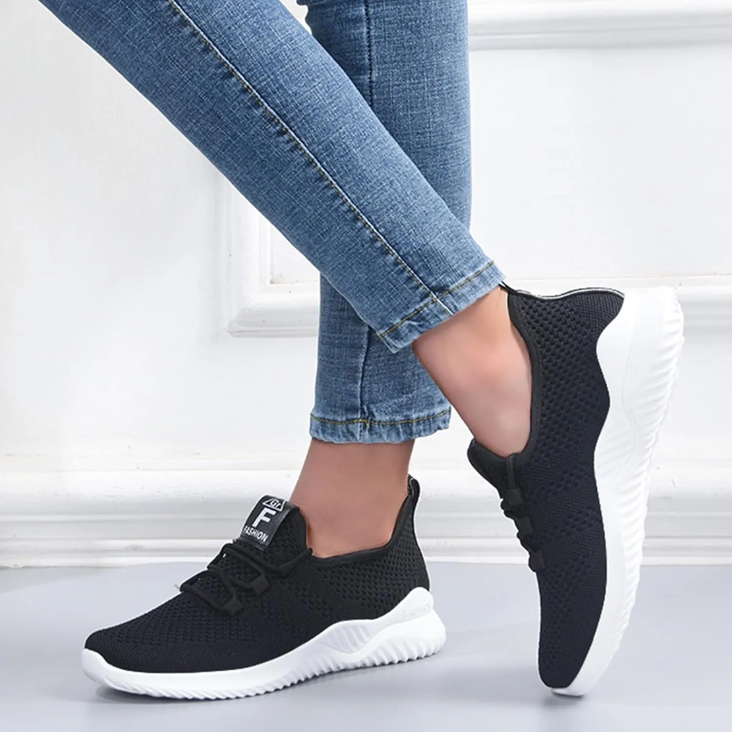 Casual Sneakers for Women Lightweight Breathable Non Slip Mesh Hollow Out Walking Shoes Work Shopping Travel Canvas Shoes Comfortable Sports Workout Gym Sneakers for Running