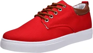 Casual Walking Shoes Men Low Top Canvas Walking Shoes Lace Up Fashion Casual