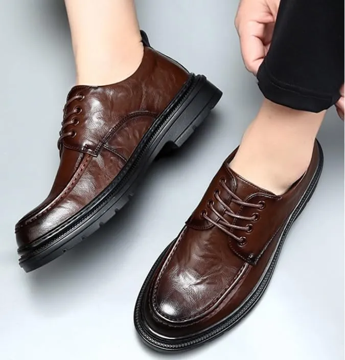 Classic Men's Leather Dress Shoes Formal Business Lace Up Men Derby Shoes Wingtip Brogue Shoes for Men(10)
