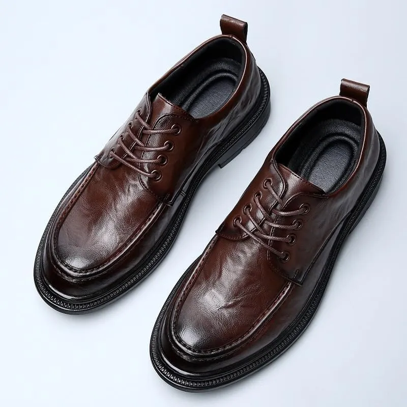 Classic Men's Leather Dress Shoes Formal Business Lace Up Men Derby Shoes Wingtip Brogue Shoes for Men(10)
