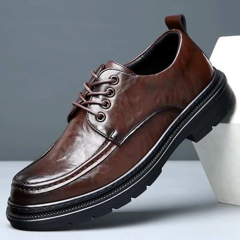 Classic Men's Leather Dress Shoes Formal Business Lace Up Men Derby Shoes Wingtip Brogue Shoes for Men(10)