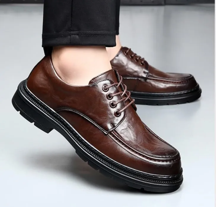 Classic Men's Leather Dress Shoes Formal Business Lace Up Men Derby Shoes Wingtip Brogue Shoes for Men(10)
