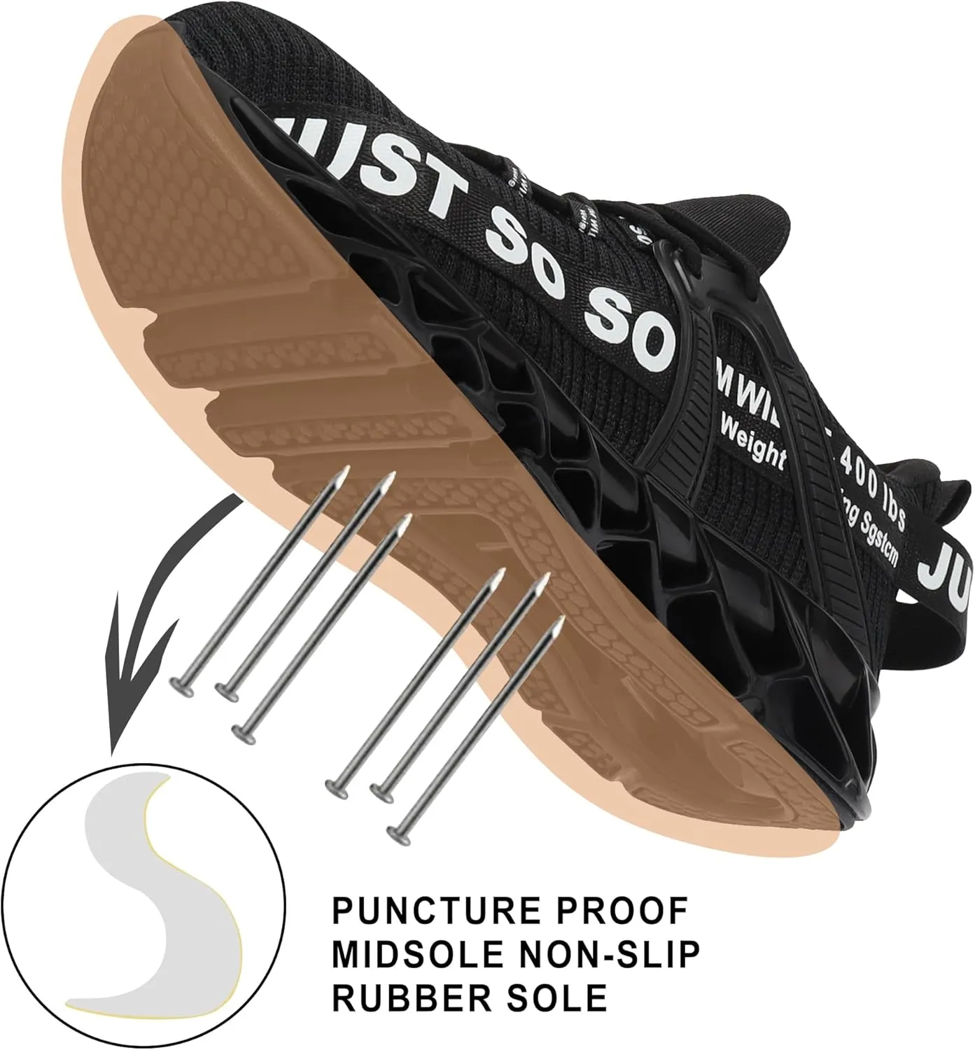 COKAFIL Steel Toe Shoes for Men Women Slip On Work Safety Cap Sneakers Comfortable Puncture Proof Slip Resistant Shoes