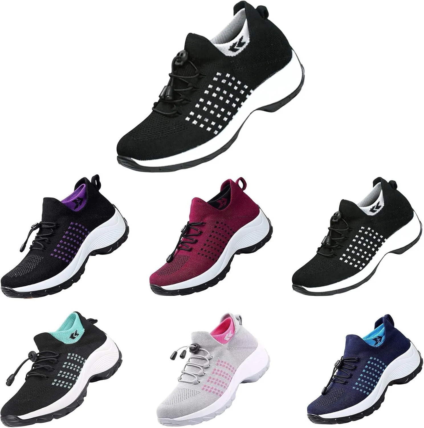 Comfort Wear Orthowear Shoes for Women,Orthopedic Walking Sock Sneakers Breathable Comfortable Plantar Fasciitis Mesh Non Slip-On Air Cushion Running Sneakers Comfort Athletic Shoe
