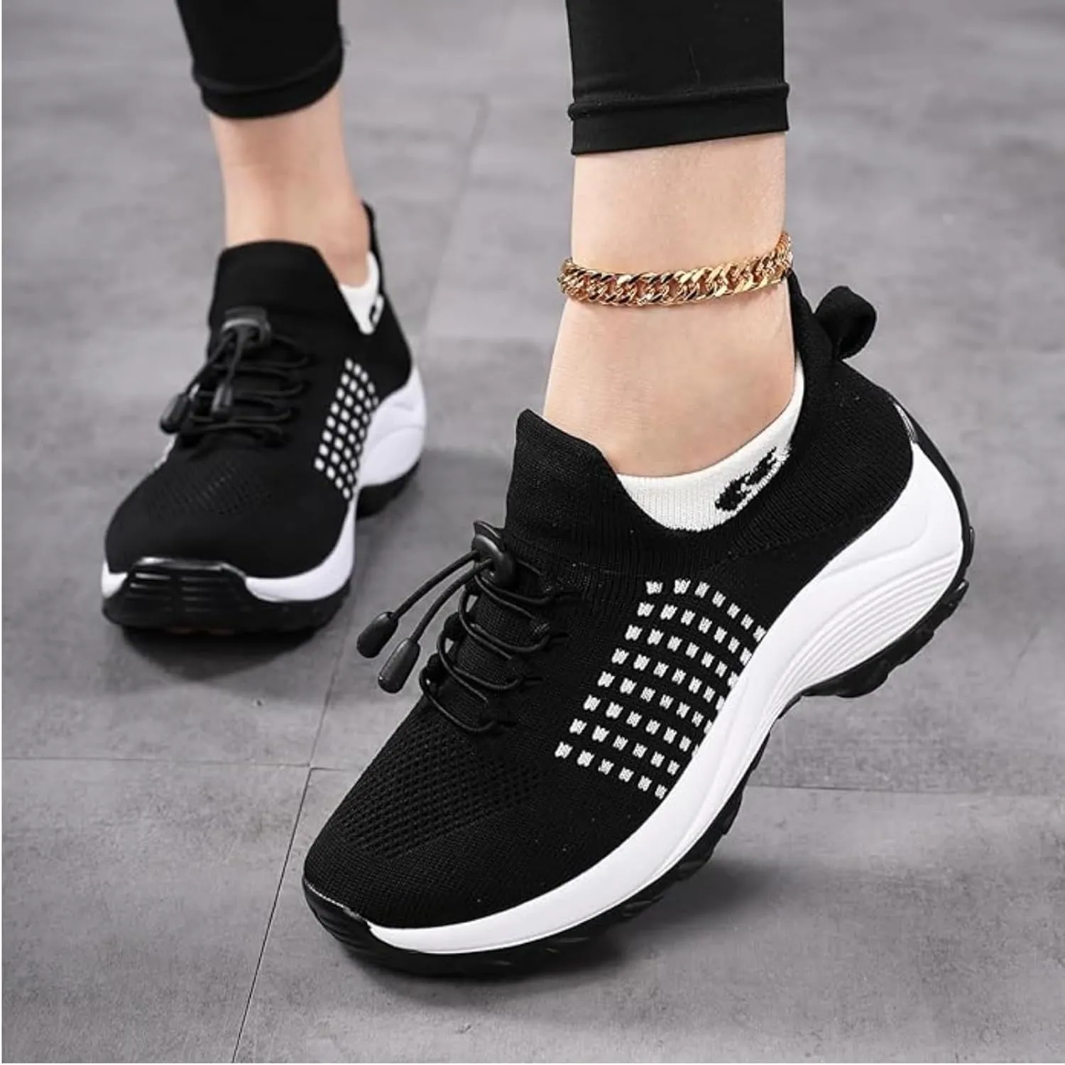 Comfort Wear Orthowear Shoes for Women,Orthopedic Walking Sock Sneakers Breathable Comfortable Plantar Fasciitis Mesh Non Slip-On Air Cushion Running Sneakers Comfort Athletic Shoe