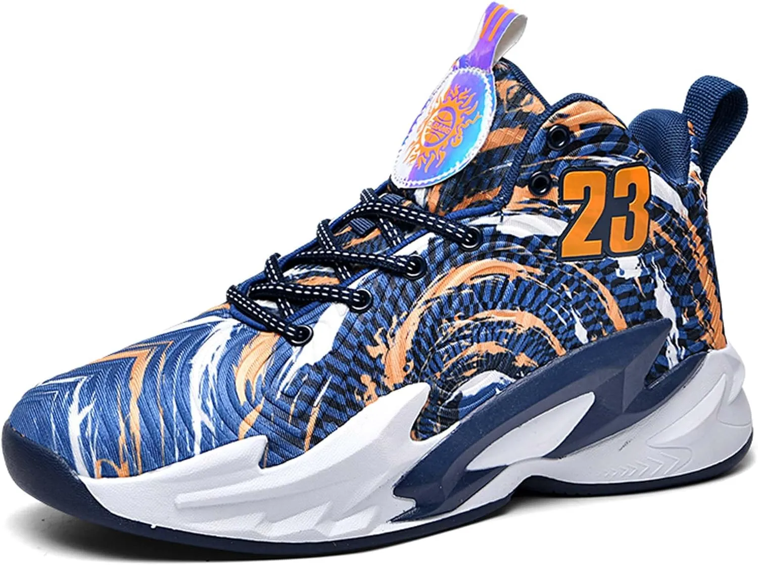 Cool Color Matching Lace up Basketball Shoes for Men Women Travel Hiking Shoes