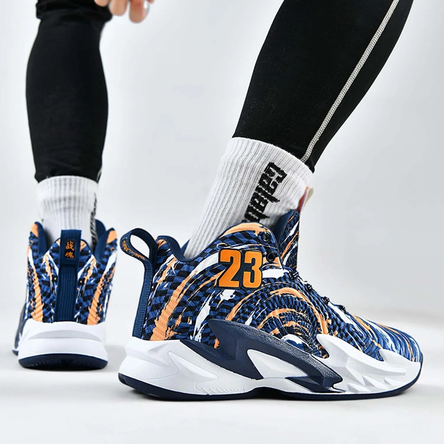 Cool Color Matching Lace up Basketball Shoes for Men Women Travel Hiking Shoes
