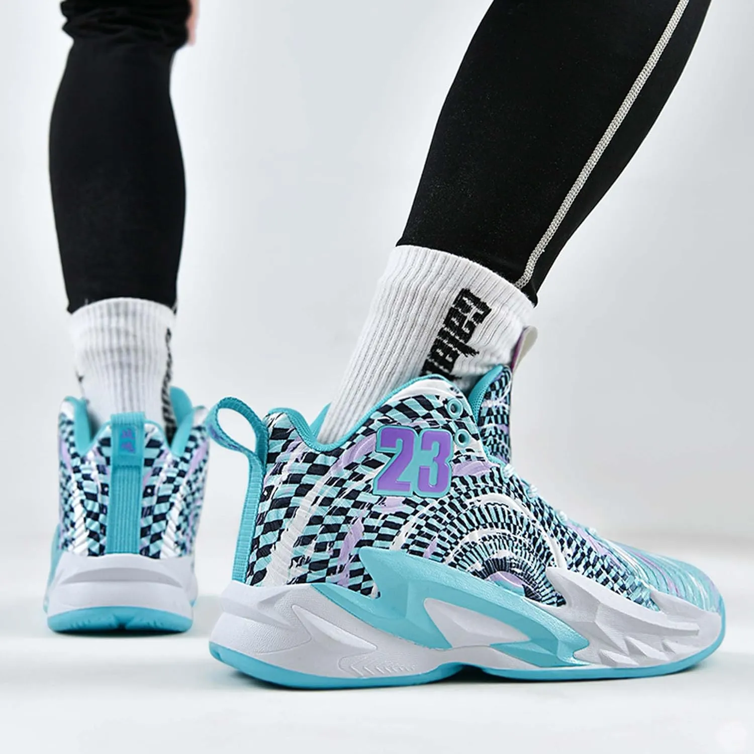 Cool Color Matching Lace up Basketball Shoes for Men Women Travel Hiking Shoes