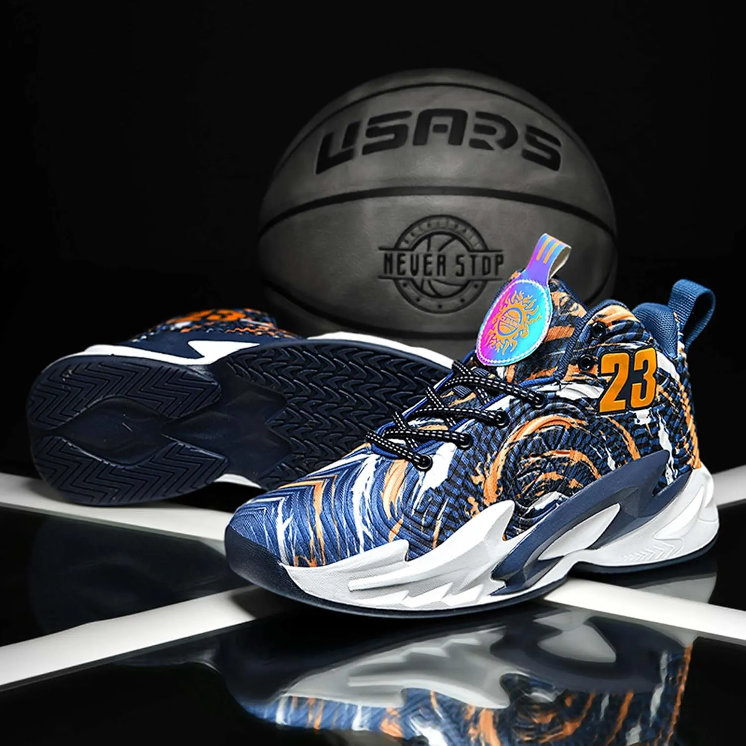 Cool Color Matching Lace up Basketball Shoes for Men Women Travel Hiking Shoes