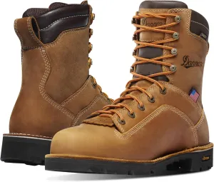 Danner 8” Quarry USA Waterproof Work Boots for Men - Full-Grain Leather with Gore-Tex, 3-Density Cushion Footbed & Traction Heel Outsole, EH Resistant