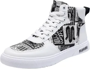 Fashion Sneakers Comfortable Men Shoes High Top Fashion Casual Shoes for Walking Lace Up Sports