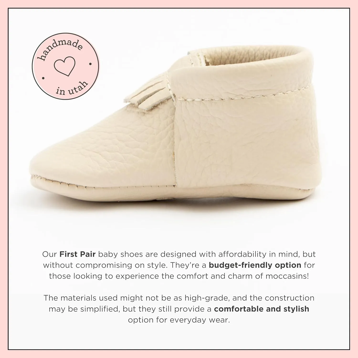 Freshly Picked First Pair City Leather Moccasins - Unisex Baby Shoes, Soft Sole, Crib Shoes