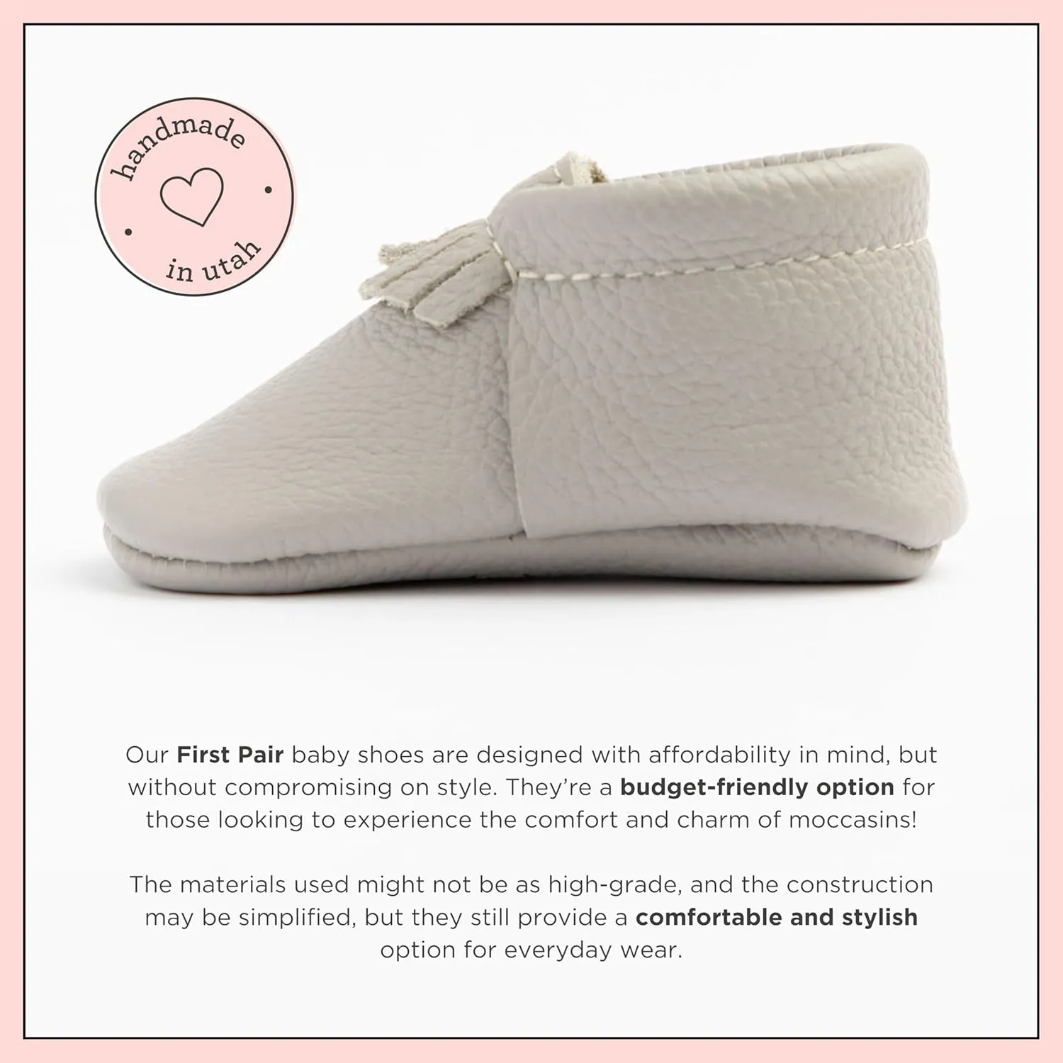Freshly Picked First Pair City Leather Moccasins - Unisex Baby Shoes, Soft Sole, Crib Shoes