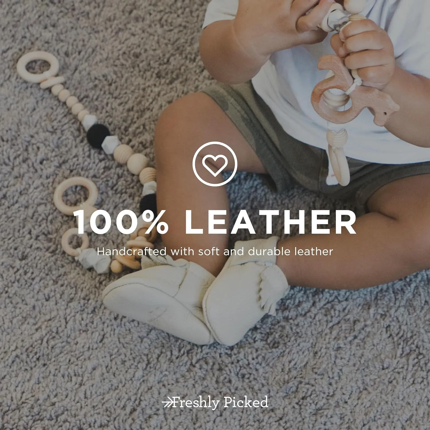 Freshly Picked First Pair City Leather Moccasins - Unisex Baby Shoes, Soft Sole, Crib Shoes