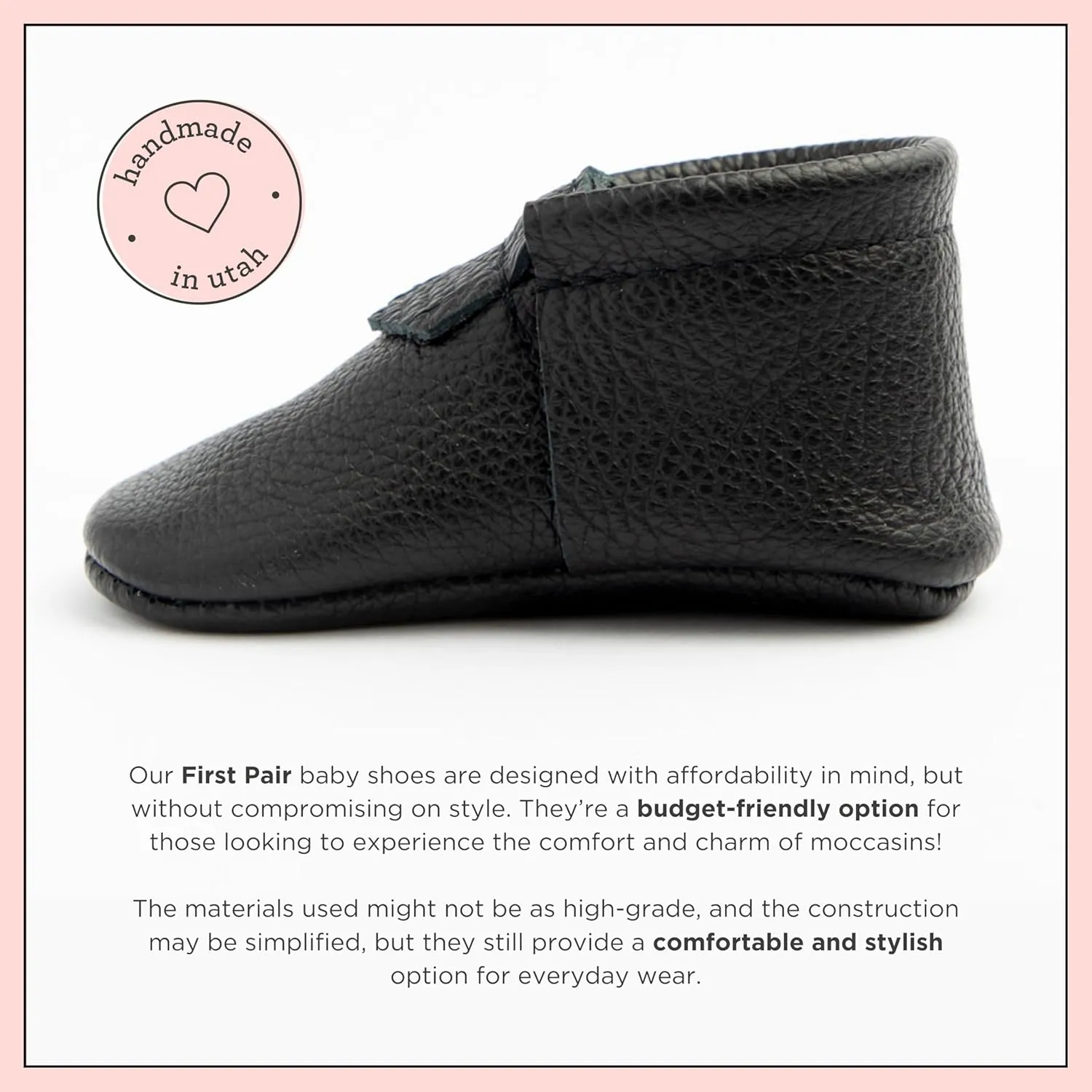 Freshly Picked First Pair City Leather Moccasins - Unisex Baby Shoes, Soft Sole, Crib Shoes