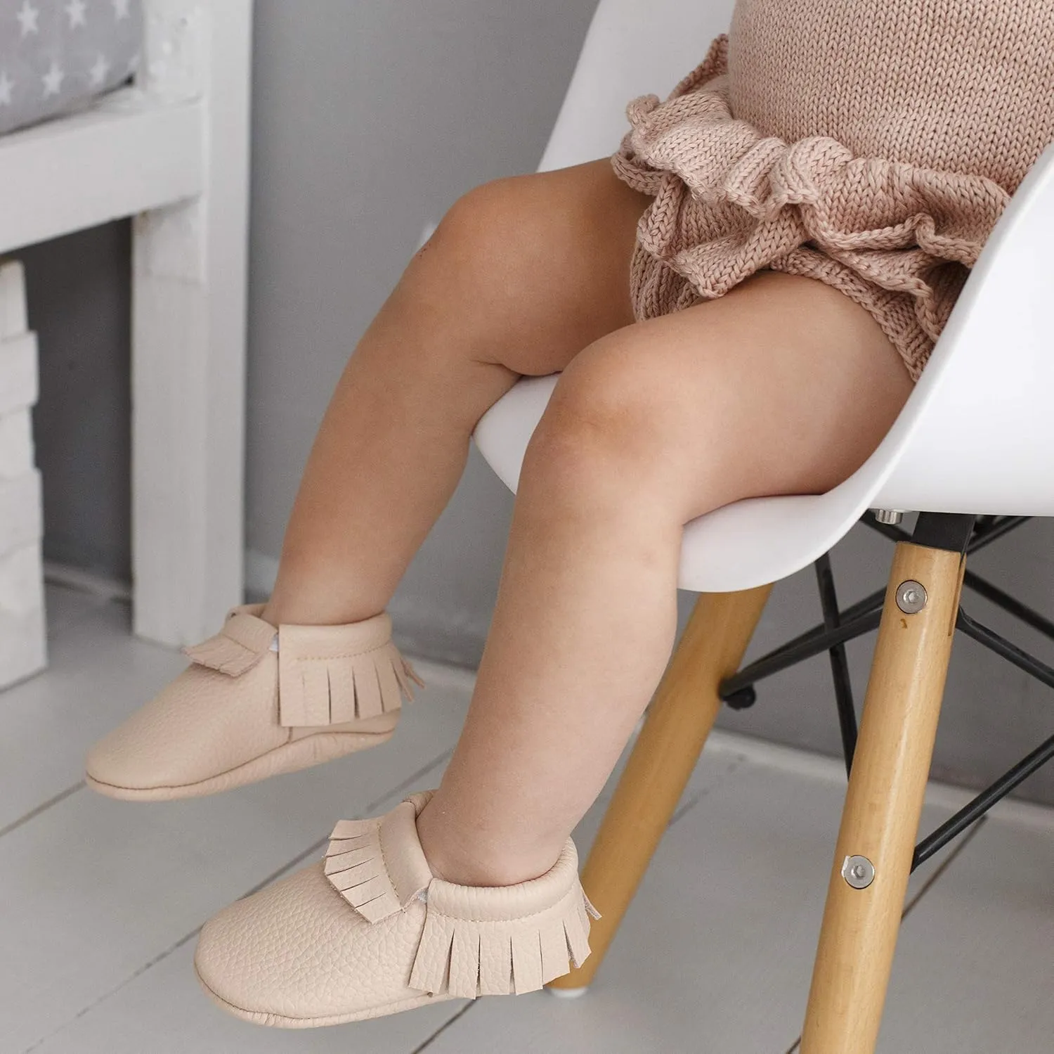 Fringe Baby Moccasins (Italian Leather) Baby Shoes, Soft Sole Baby Shoes, Newborns, Infants & Toddlers - Handmade Genuine Leather Baby Boy Shoes, Baby Girl Shoes