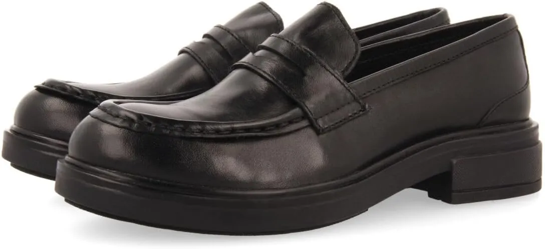 GIOSEPPO Girls' Lanach Moccasin, black, 2.5 Big Kid