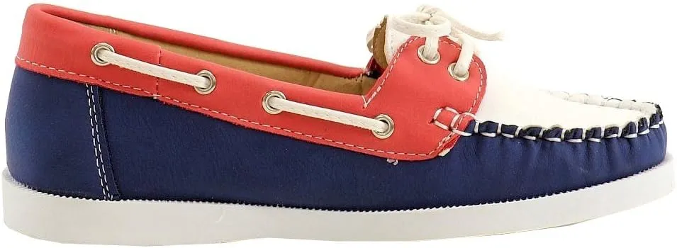 Girl's Fashion Slip On Patriotic Boat Shoes Sz: