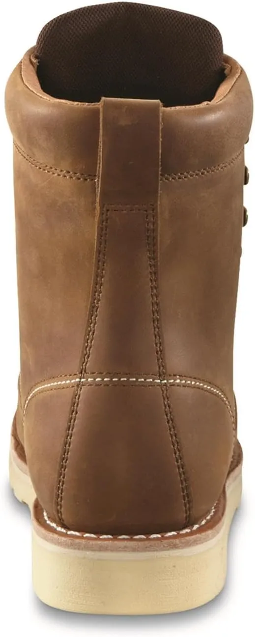 Guide Gear 8 Wedge Moc Toe Waterproof Work Boots for Men, Leather Construction Mid-High Shoes, Moisture-Wicking Lining
