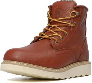 HANDPOINT Work Boots for Men - 6 Inch Soft Toe Boot, Non-Slip Anti-Fatigue Wedge Sole Shoes, Water Resistant EH Safety Boots